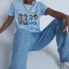 Daisy Street Licensed Relaxed T-Shirt With The Beatles Print-Women T-Shirts