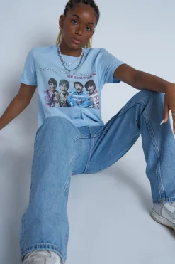 Daisy Street Licensed Relaxed T-Shirt With The Beatles Print-Women T-Shirts