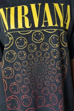 Daisy Street Licensed Relaxed T-Shirt With Nirvana Print-Women T-Shirts