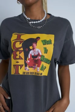 Daisy Street Licensed Relaxed T-Shirt With Ice Cube Print-Women T-Shirts