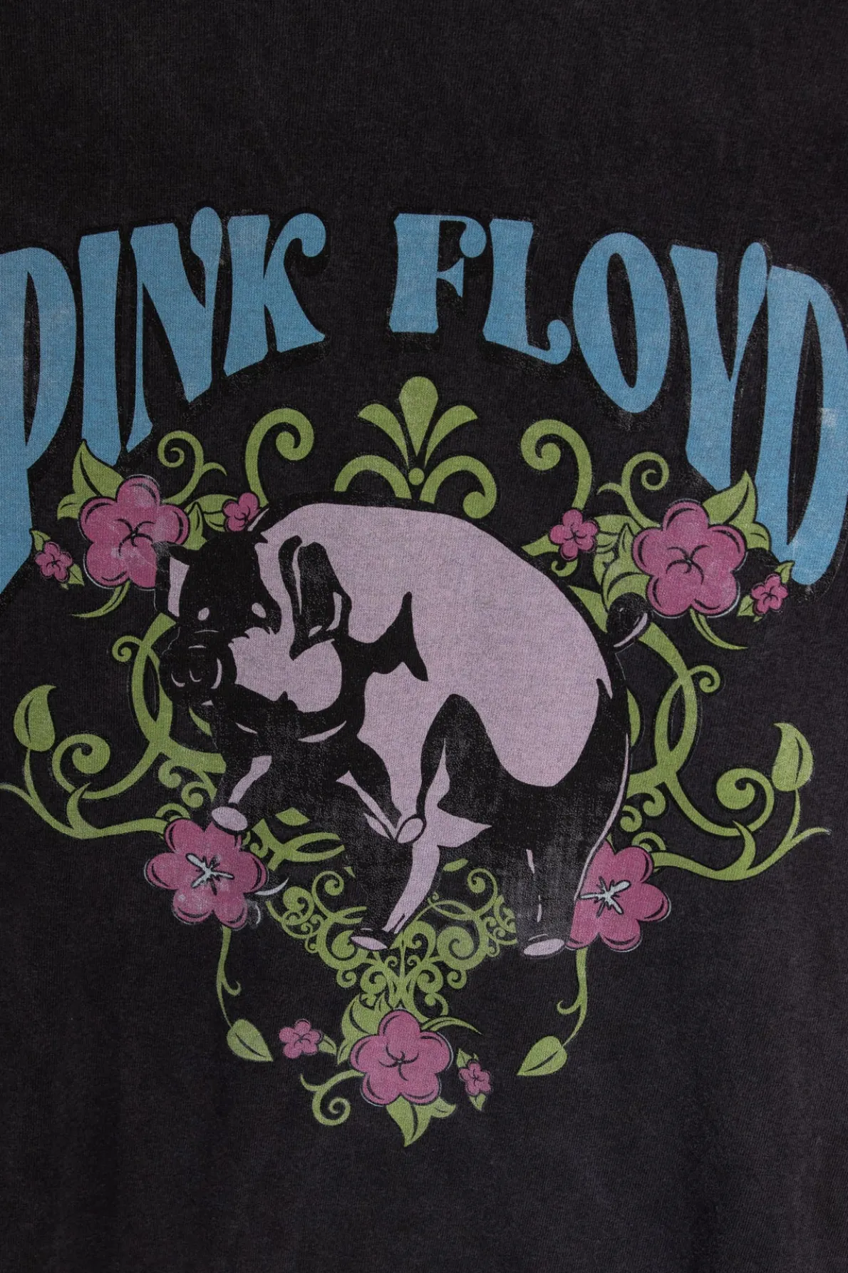 Daisy Street Licensed Relaxed T-Shirt With Pink Floyd Floral Print-Women T-Shirts