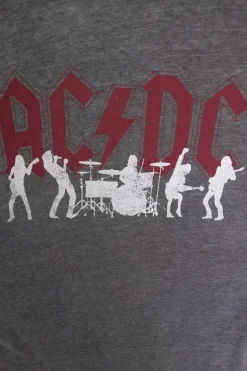 Daisy Street Licensed Relaxed T-Shirt With ACDC Silhouettes Print-Women T-Shirts