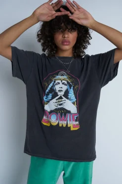 Daisy Street Licensed Relaxed T-Shirt With Bowie Print-Women T-Shirts