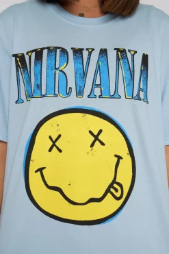 Daisy Street Licensed Relaxed T-Shirt With Nirvana Print-Women T-Shirts