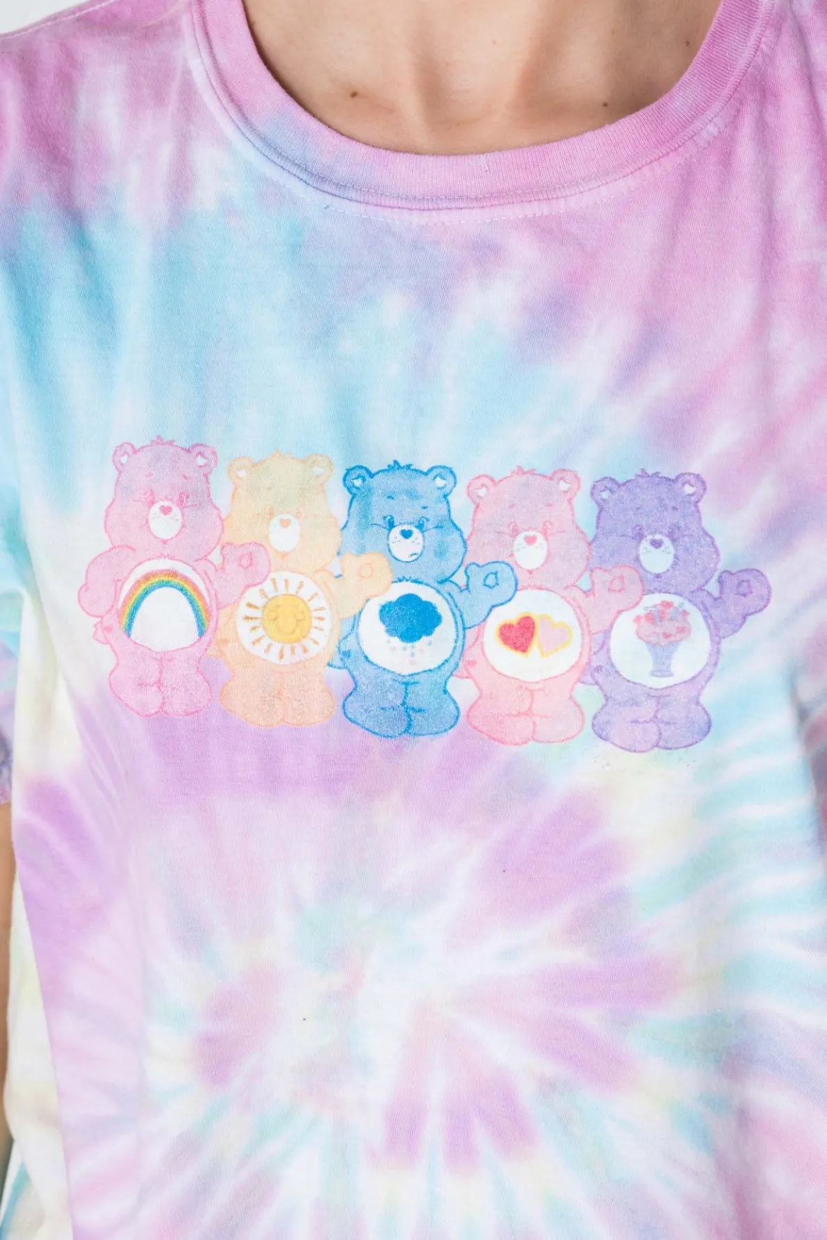 Daisy Street Licensed T-Shirt With Tie-Dye Care Bears Print-Women T-Shirts