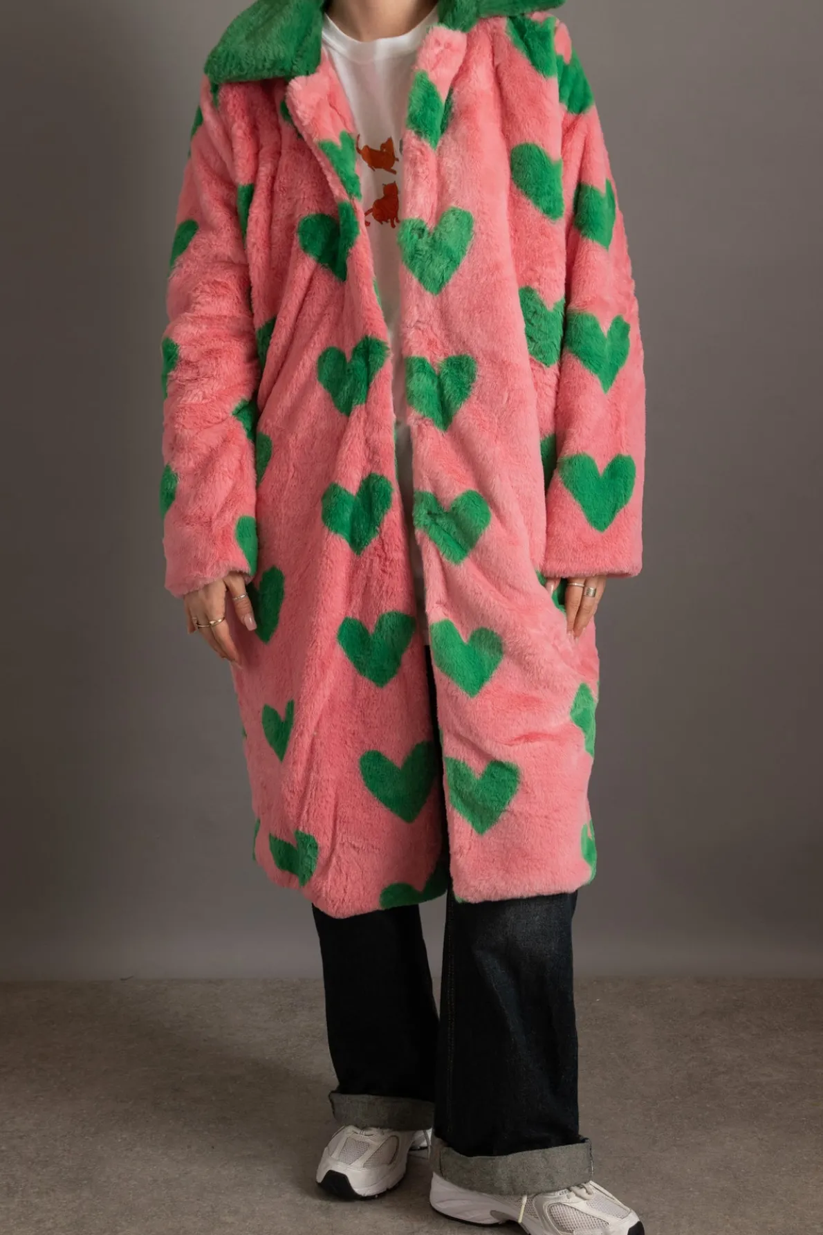Daisy Street Longline Faux Fur Coat-Women Jackets