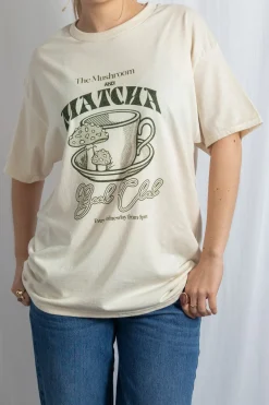 Daisy Street Matcha Book Club Oversized Tee-Women Tops | T-Shirts