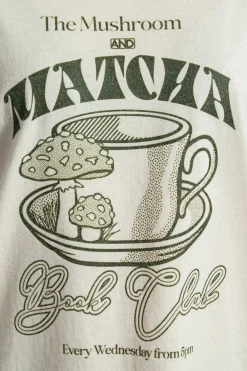 Daisy Street Matcha Book Club Oversized Tee-Women Tops | T-Shirts