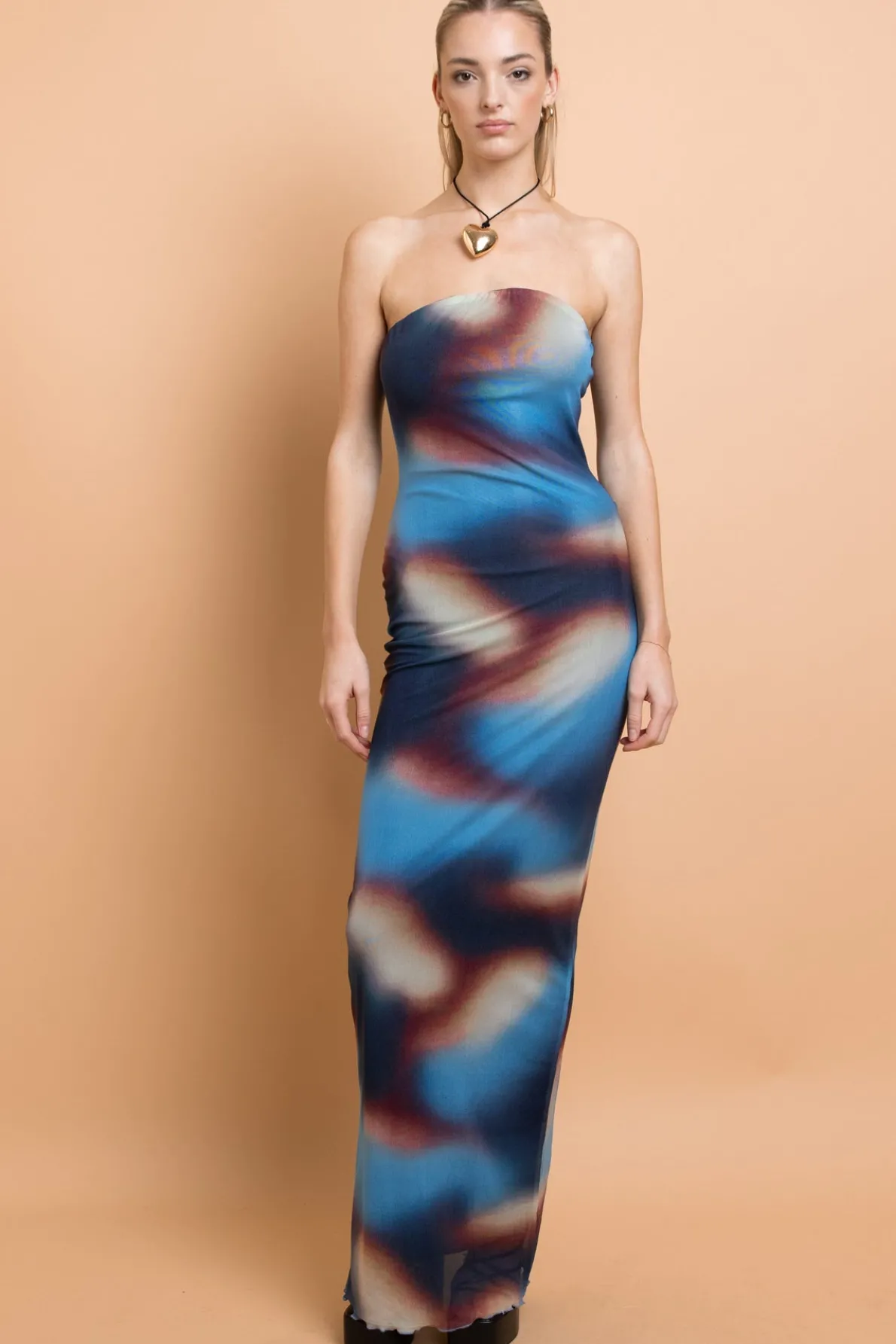 Daisy Street Mesh Strapless Maxi Dress-Women Partywear | Dresses