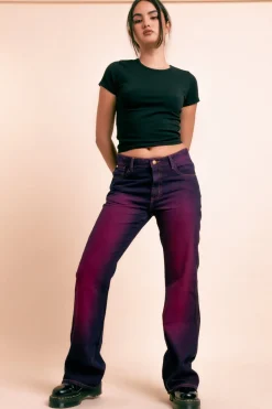 Daisy Street Mid Rise Fitted Jeans With Two Tone Wash-Women Trousers