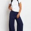 Daisy Street Mid Rise Wide Leg Joggers-Women Trousers