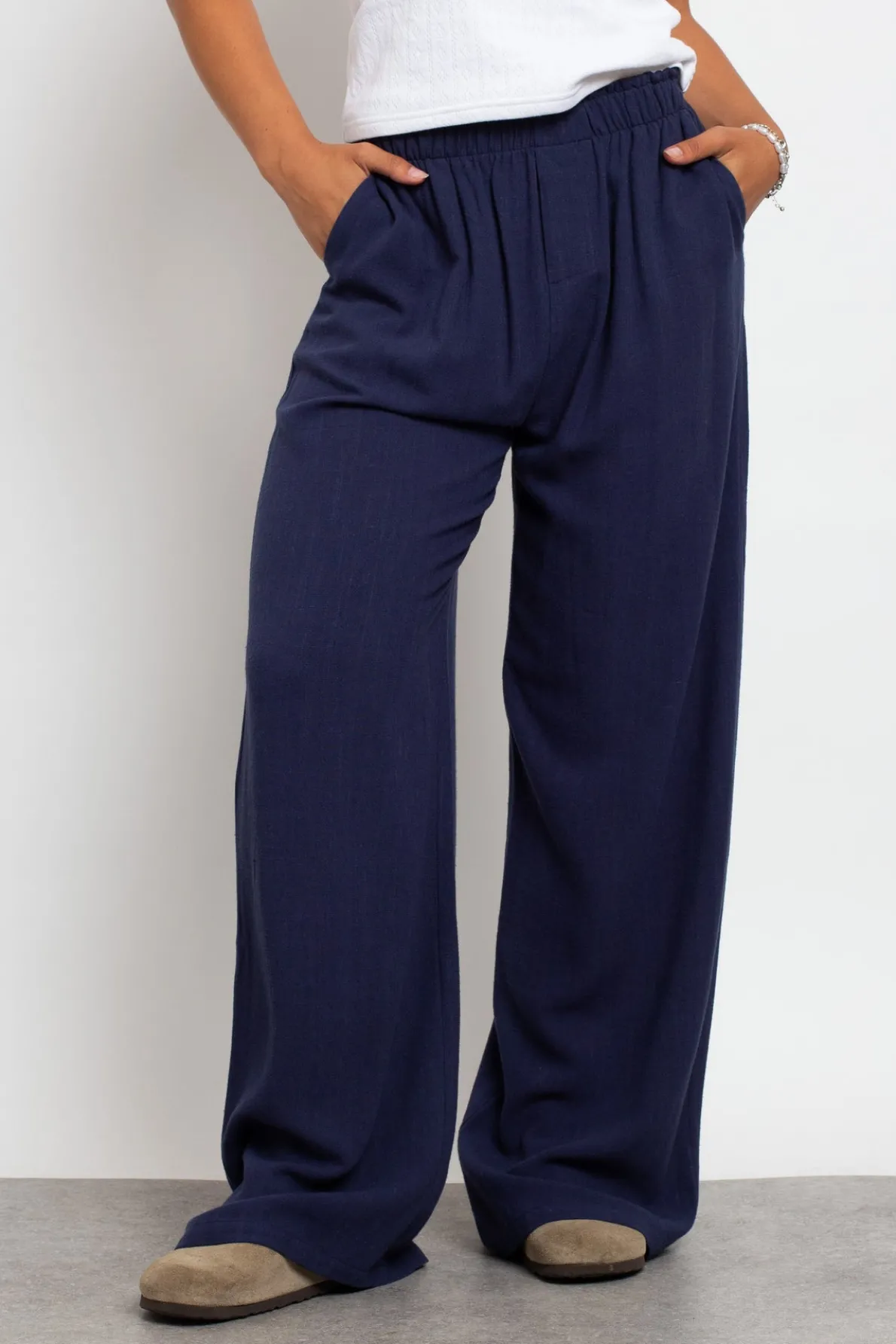 Daisy Street Mid Rise Wide Leg Joggers-Women Trousers