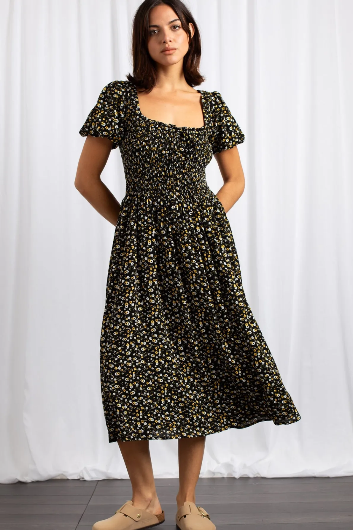 Daisy Street Midaxi Floral Dress-Women Dresses