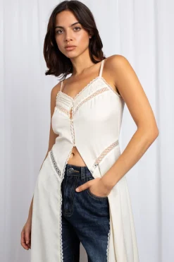 Daisy Street Midaxi Open Front Full Length Cami Top-Women Tops