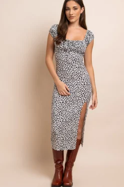 Daisy Street Midi Dress in Ditsy Print-Women Dresses