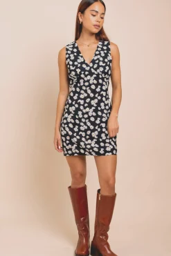 Daisy Street Mini Dress With Cup Detail And Tie Waist-Women Dresses