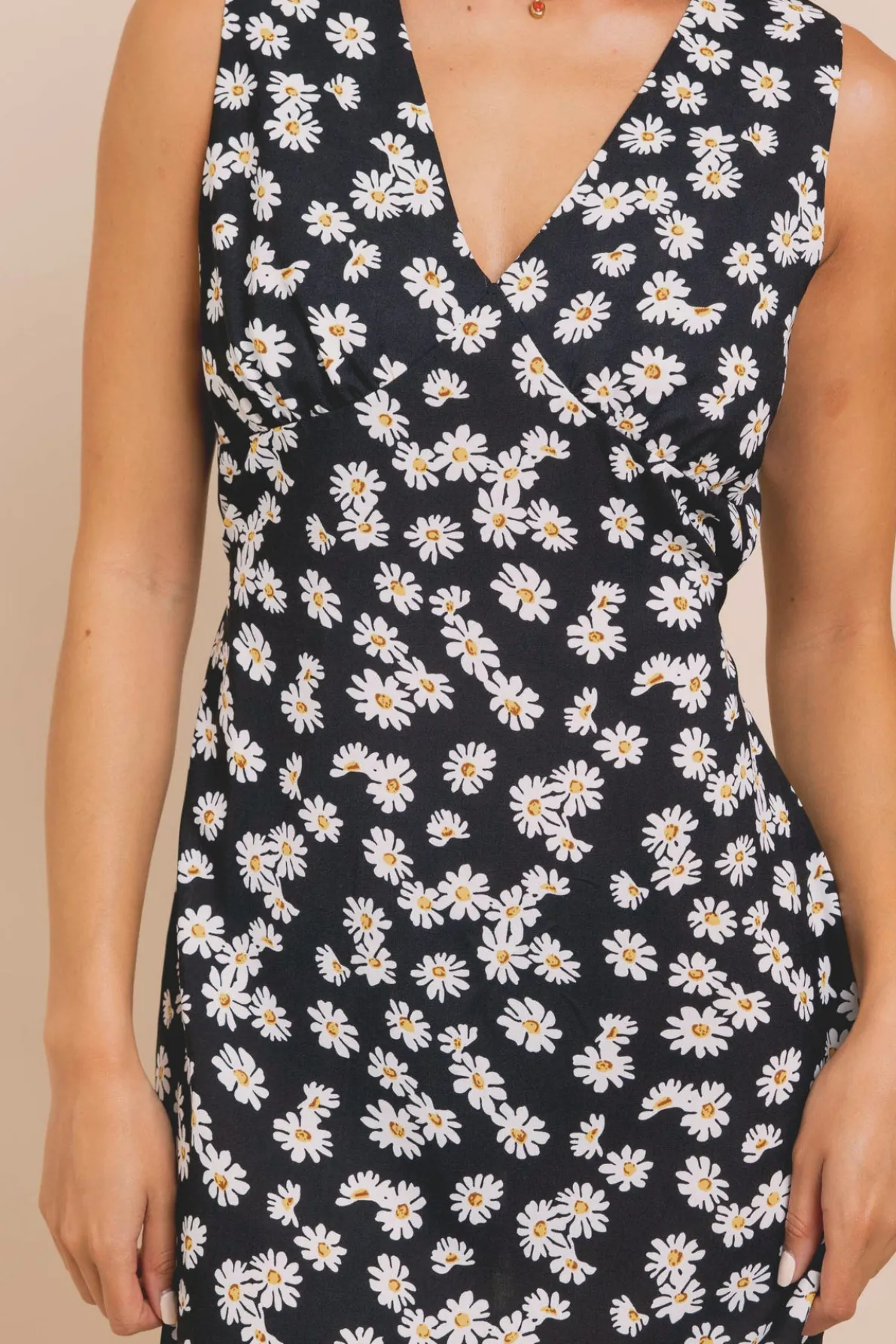 Daisy Street Mini Dress With Cup Detail And Tie Waist-Women Dresses