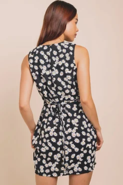 Daisy Street Mini Dress With Cup Detail And Tie Waist-Women Dresses