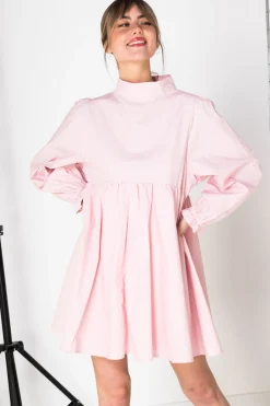 Daisy Street Mini Smock Dress with Full Skirt in Cotton-Women Dresses