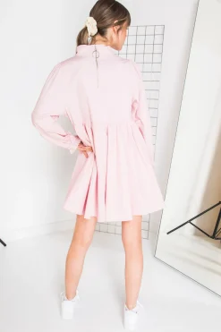 Daisy Street Mini Smock Dress with Full Skirt in Cotton-Women Dresses