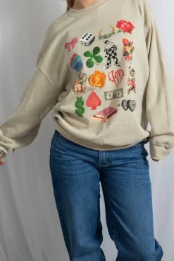 Daisy Street Multi Graphic Oversized Sweat-Women Hoodies & Sweatshirts