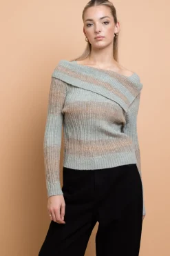 Daisy Street Off Shoulder Space Knit Jumper-Women Tops