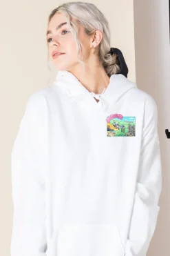 Daisy Street Oversize Hoodie with Hollywood Print-Women Hoodies & Sweatshirts