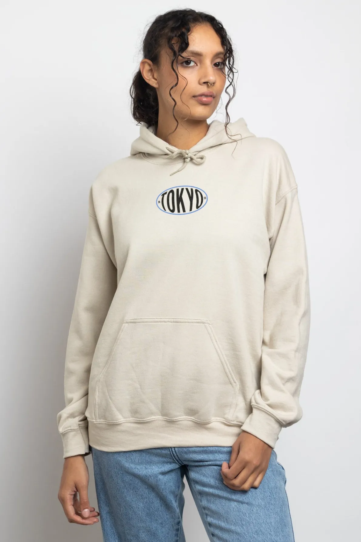 Daisy Street Oversized Hoodie with Tokyo Print-Women Hoodies & Sweatshirts