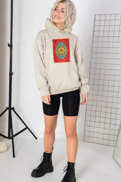 Daisy Street Oversized Hoodie with Tarot Print-Women Hoodies & Sweatshirts
