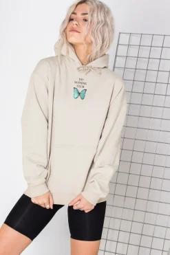 Daisy Street Oversized Hoodie with Do Nothing Club Print-Women Hoodies & Sweatshirts