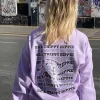 Daisy Street Oversized Sweatshirt with Trippy Hippie Back Print-Women Hoodies & Sweatshirts