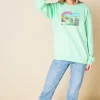 Daisy Street Oversized Sweatshirt with Hollywood Print-Women Hoodies & Sweatshirts