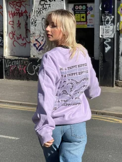 Daisy Street Oversized Sweatshirt with Trippy Hippie Back Print-Women Hoodies & Sweatshirts
