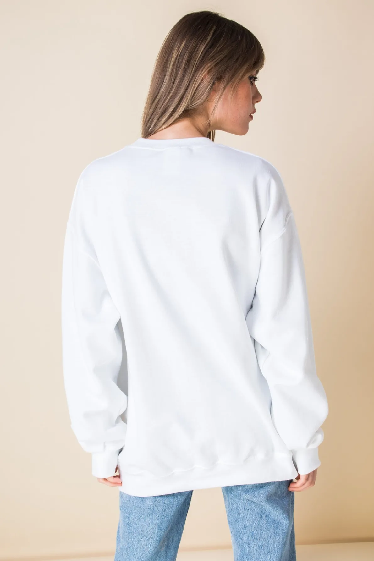 Daisy Street Oversized Sweat with USA Print-Women Hoodies & Sweatshirts