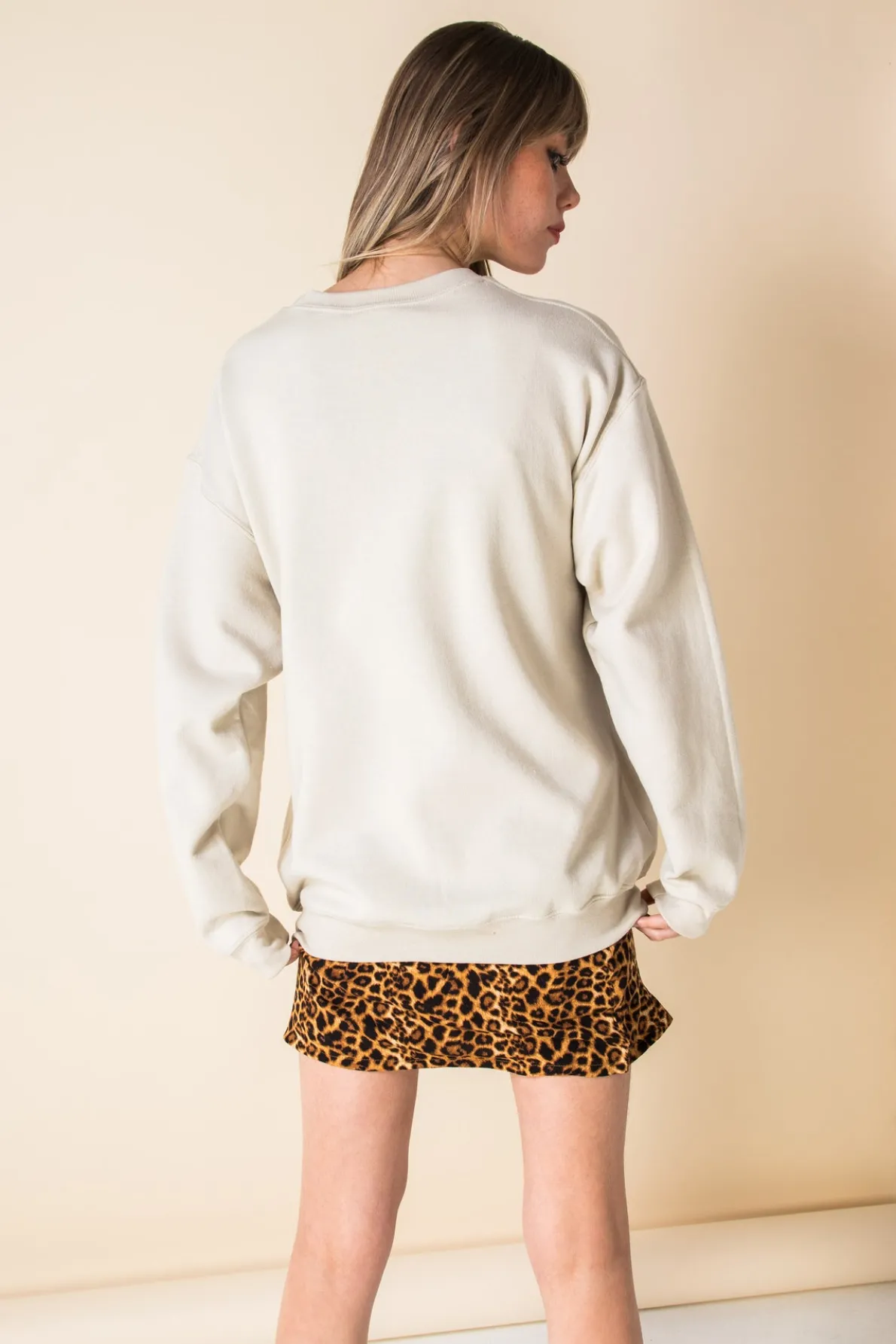 Daisy Street Oversized Sweat with Live Life in Full Bloom Print-Women Hoodies & Sweatshirts