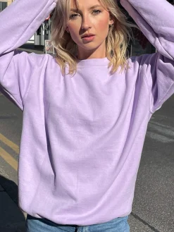 Daisy Street Oversized Sweatshirt with Trippy Hippie Back Print-Women Hoodies & Sweatshirts