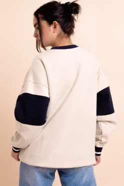 Daisy Street Panelled LA Sweatshirt-Women Hoodies & Sweatshirts