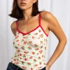 Daisy Street Printed Cropped Cami Top-Women Tops
