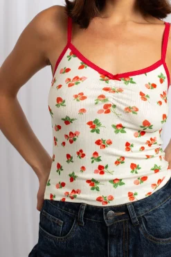 Daisy Street Printed Cropped Cami Top-Women Tops
