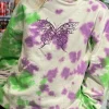 Daisy Street Printed Tie Dye Hoodie-Women Hoodies & Sweatshirts
