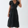 Daisy Street Puff Sleeve Tier Dress-Women Dresses