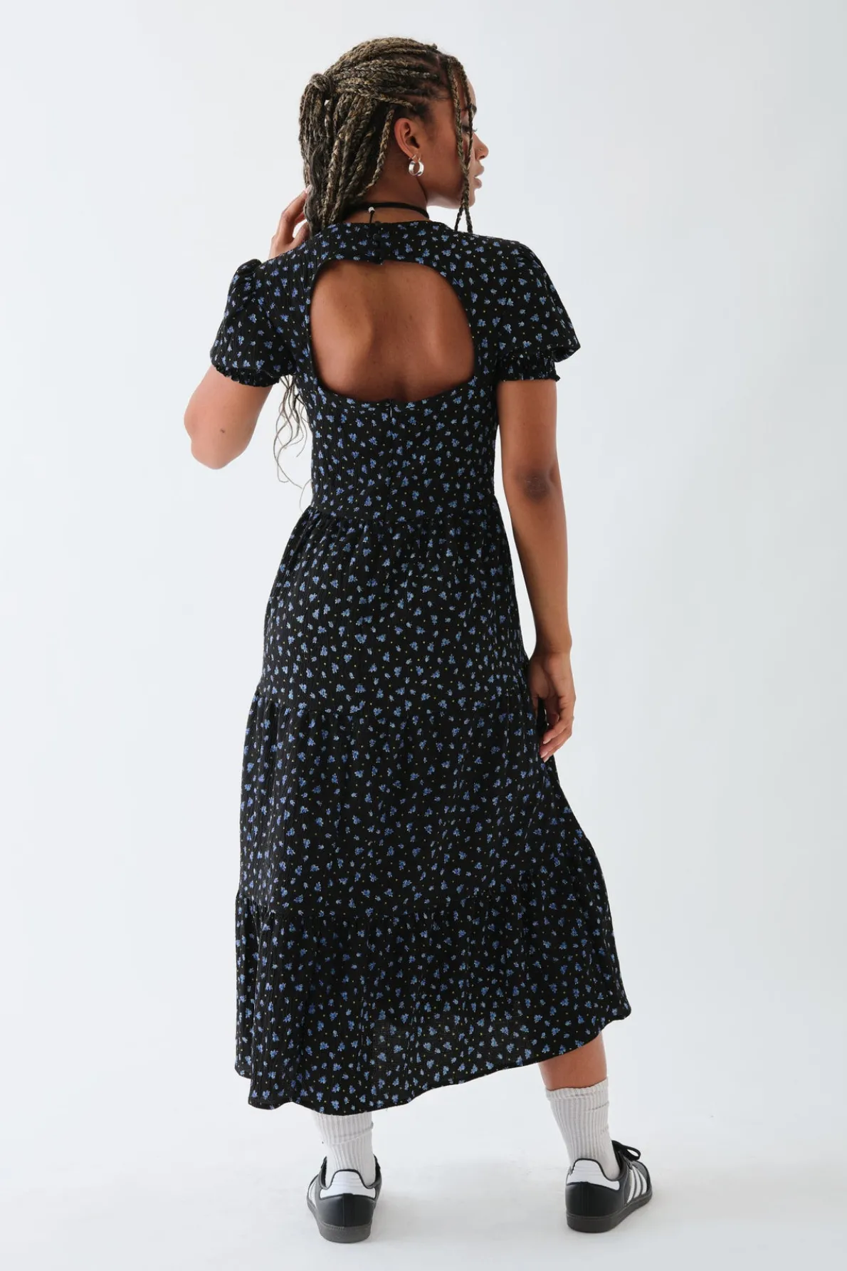 Daisy Street Puff Sleeve Tier Dress-Women Dresses