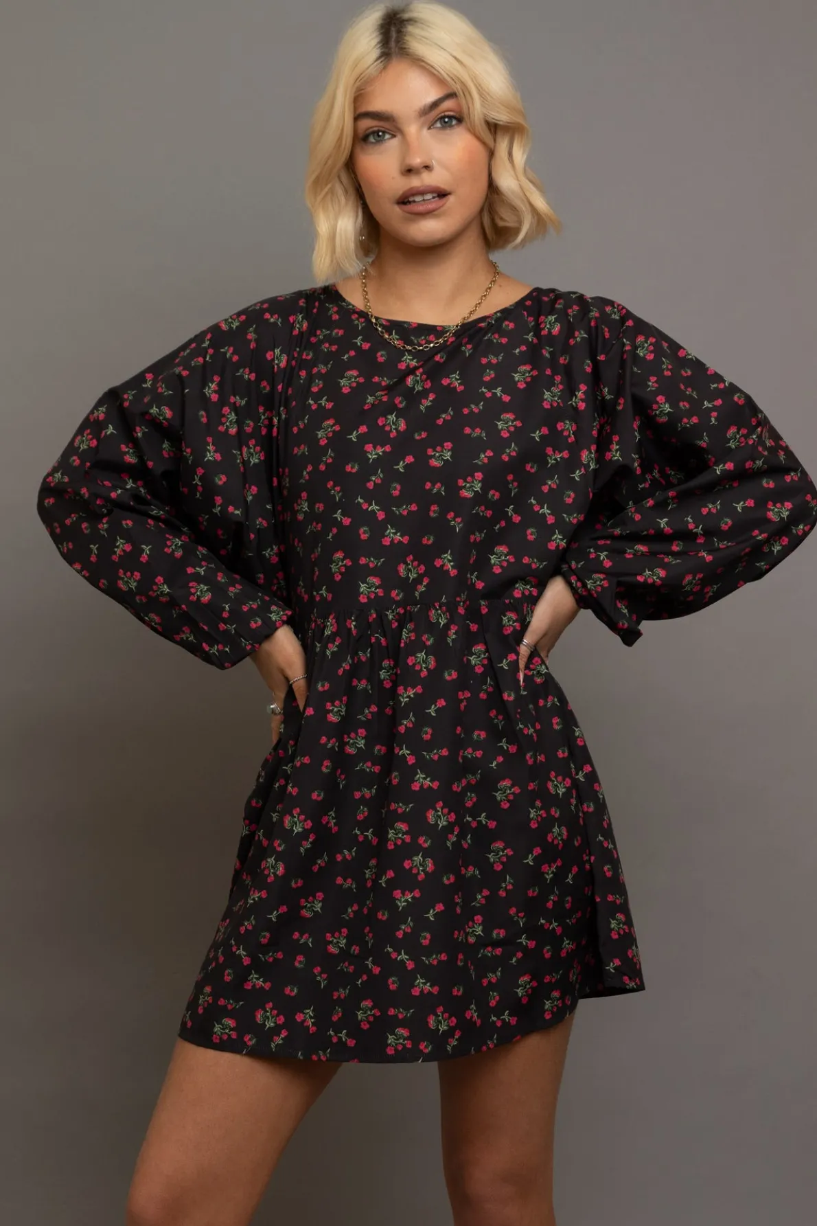 Daisy Street Raglan Mini Smock Dress-Women Dresses