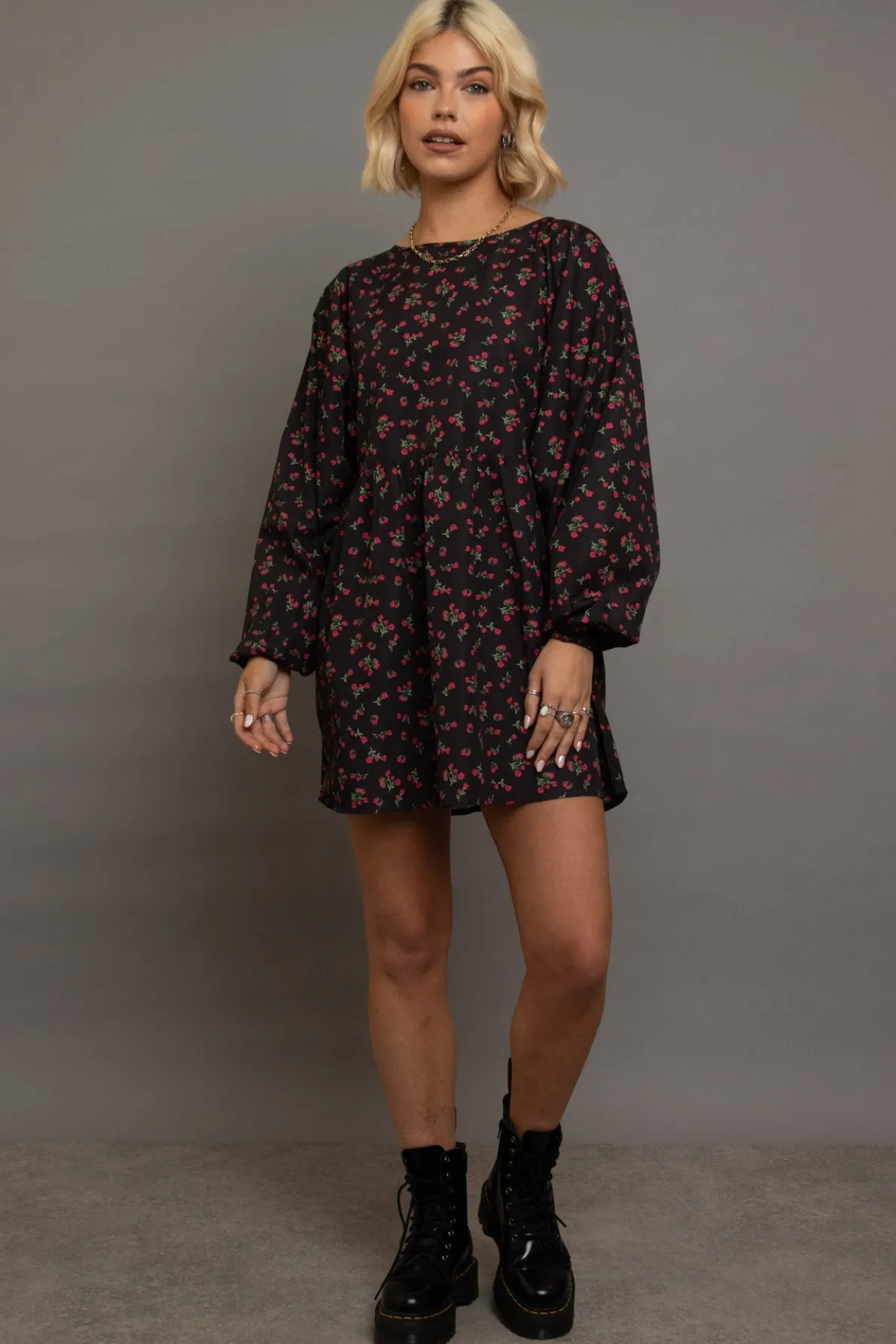 Daisy Street Raglan Mini Smock Dress-Women Dresses