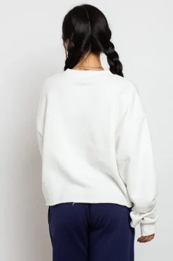 Daisy Street Raw Edge Crop Sweat With Alumni Graphic-Women Hoodies & Sweatshirts