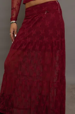Daisy Street Lace Maxi Skirt With Bows-Women Partywear | Skirts