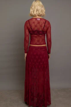 Daisy Street Lace Maxi Skirt With Bows-Women Partywear | Skirts