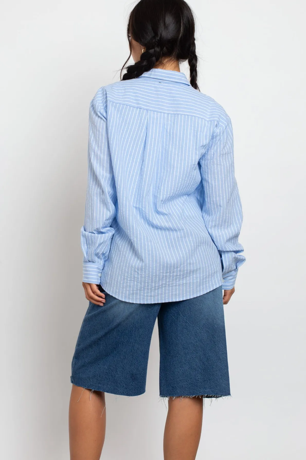 Daisy Street Relaxed Fit Stripe Shirt-Women Tops