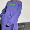Daisy Street Relaxed Sweat Dress with Brooklyn Embroidery-Women Dresses