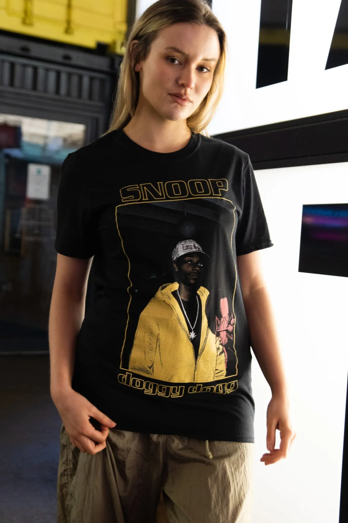 Daisy Street Relaxed T-Shirt with Snoop Dogg Print-Women Band Tees | T-Shirts
